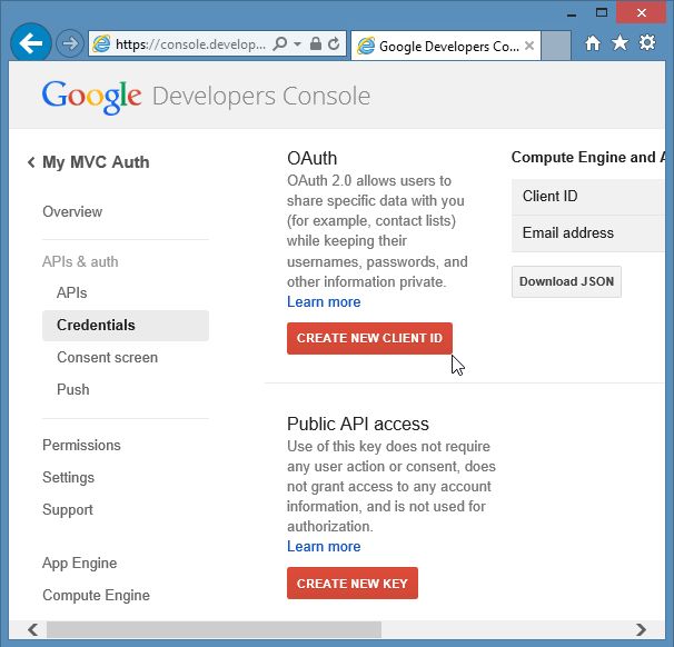 Creating Client ID of Google Project